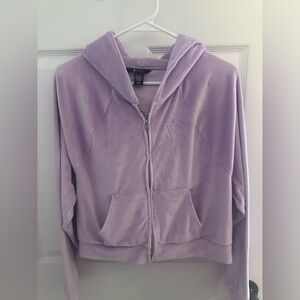 Victorias Secret Velour Hoodie Zip Up Lilac Medium
